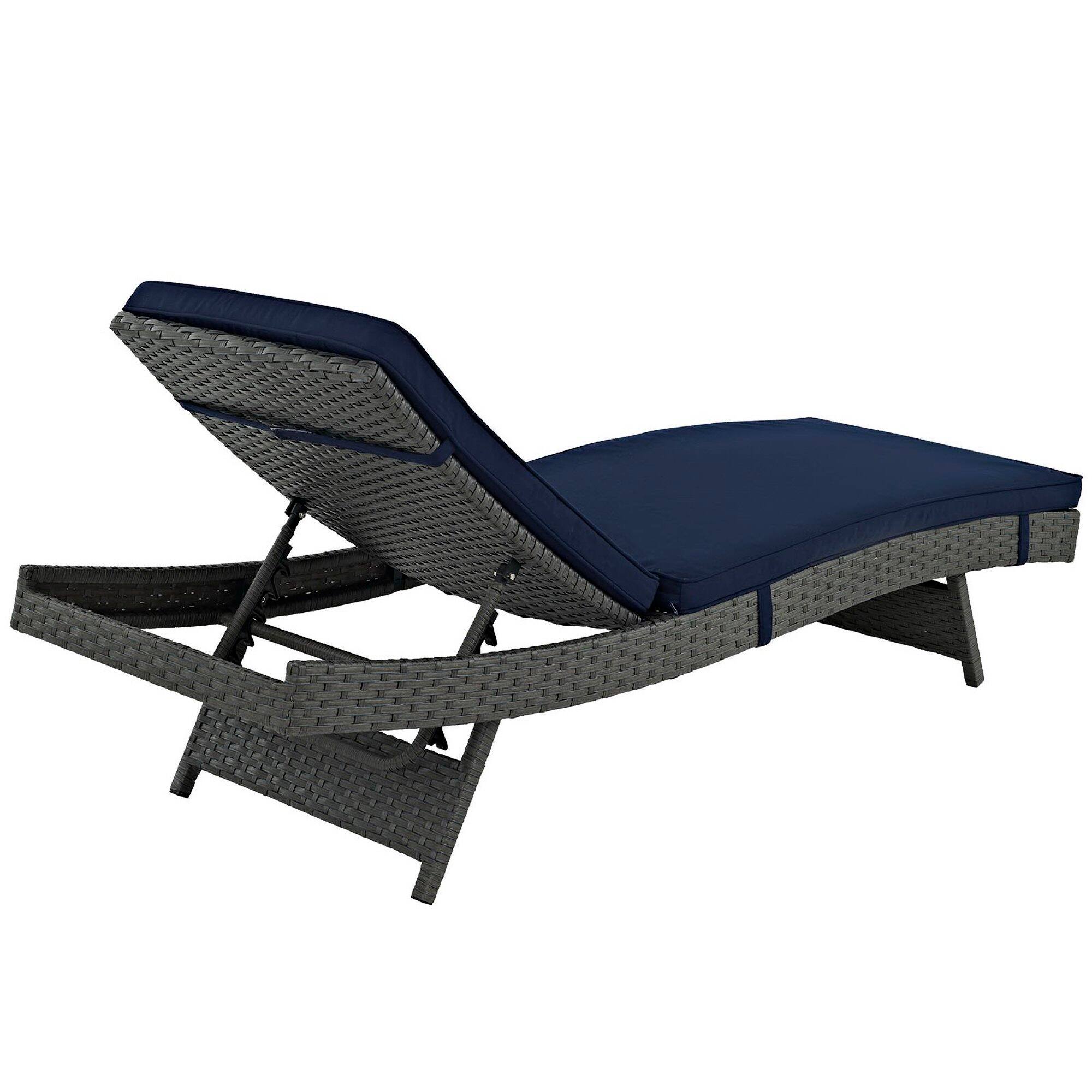 Alt View 1. Modway - Sojourn Outdoor Patio Sunbrella® Chaise by Modway - Canvas Navy.