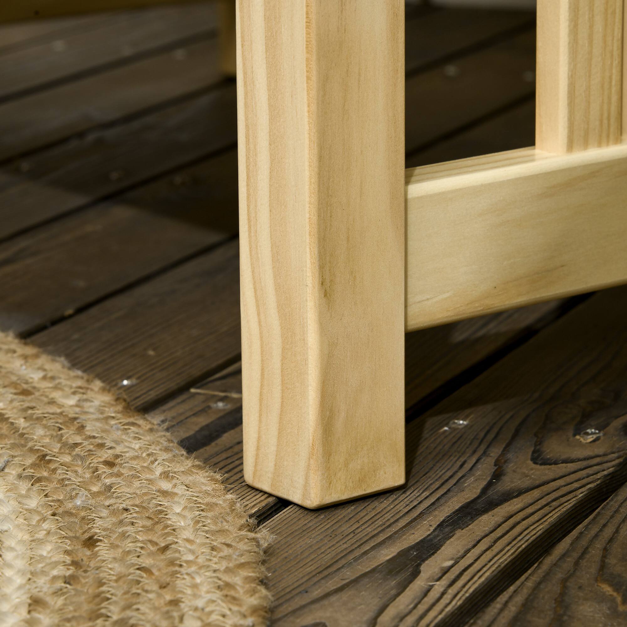 Alt View 8. Outsunny - Patio Furniture Set, Wood Outdoor Patio Chair with Ottoman, 2 Piece Cushioned Outdoor Lounge Chair - Natural Wood.