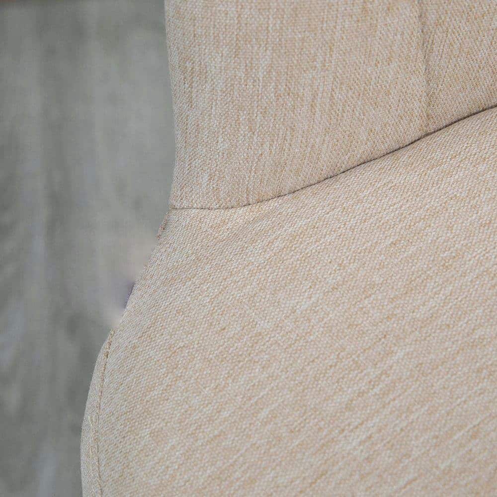 Front. Kadyn - Modern Upholstered Adjustable Barstools with Swivel Seat, Linen Touch Fabric, Steel Frame, Footrest, ‎Beige - Beige.