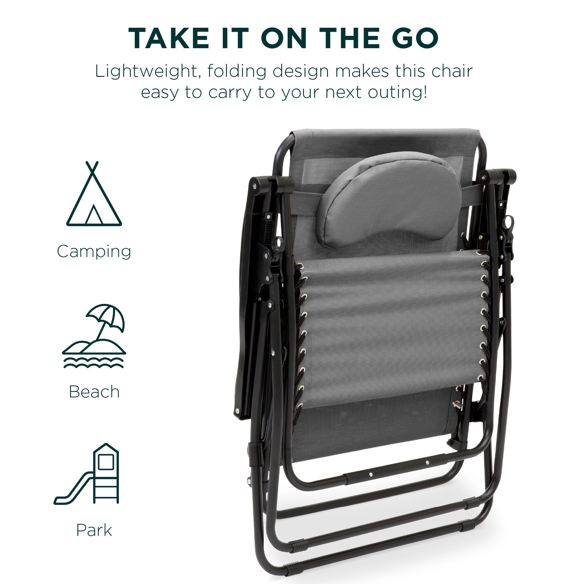 TAKE IT ON THE GO

Lightweight, folding design makes this chair easy to carry to your next outing!

Camping  
Beach  
Park