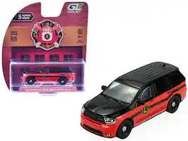 2019 Dodge Durango "Lowell, Arkansas Fire Department" Red and Black with Black Stripes 1/64 Model Car by Greenlight