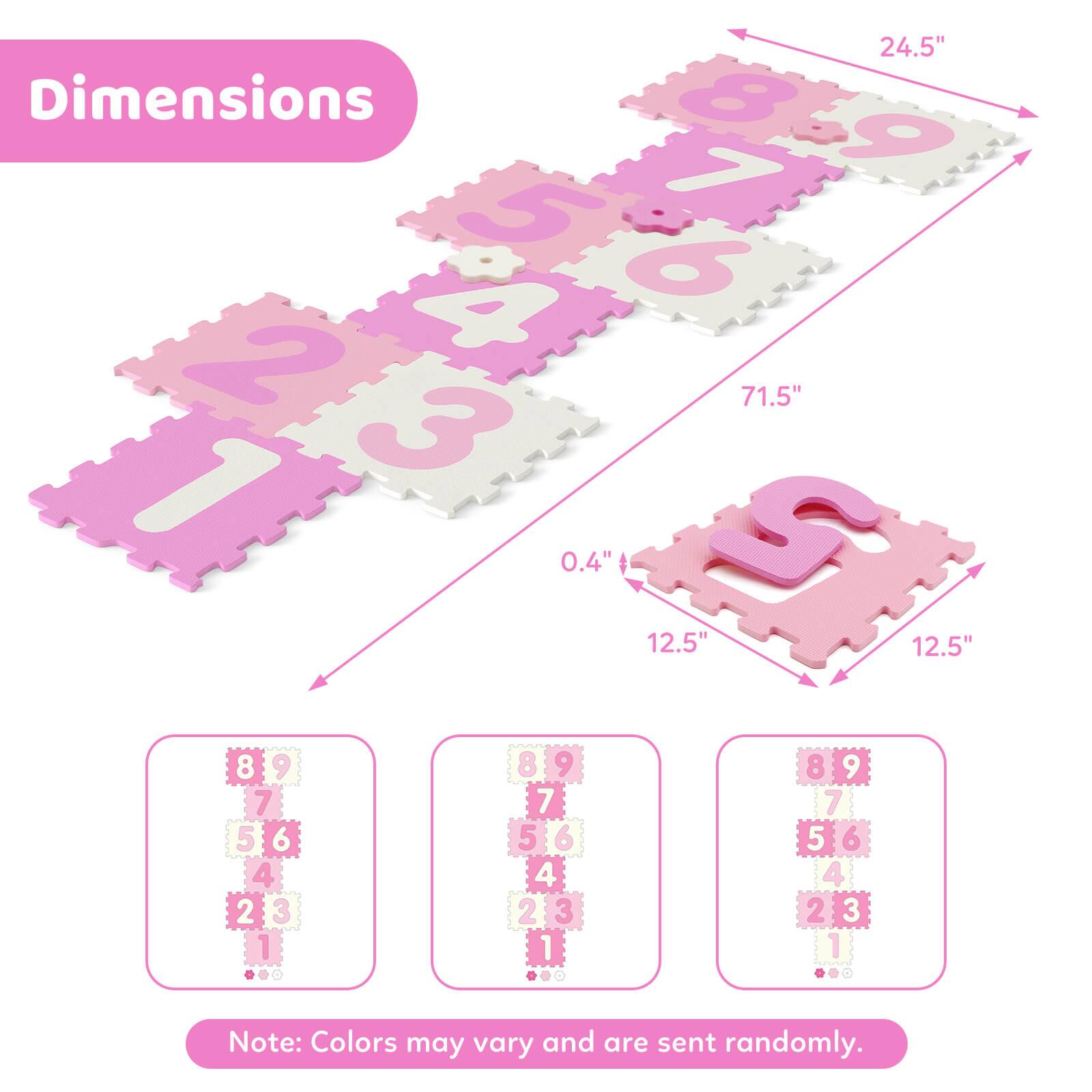 Dimensions:  
- 24.5"  
- 71.5"  
- 12.5"  
- 12.5"  
- 0.4"  

Note: Colors may vary and are sent randomly.