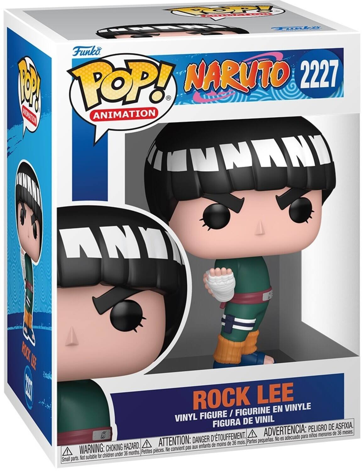 Funko POP! Animation  
NARUTO 2227  
ROCK LEE  

VINYL FIGURE / FIGURINE EN VINYLE / FIGURA DE VINIL  

ADVERTENCIA: PELIGRO DE ASFIXIA.  
ATTENTION: DANGER D'ÉTOUFFEMENT.  
WARNING: CHOKING HAZARD.  

No es adecuado para niños menores de 36 meses.  
Ne convient pas aux enfants de moins de 36 mois.  
Not suitable for children under 36 months.  

Small parts.