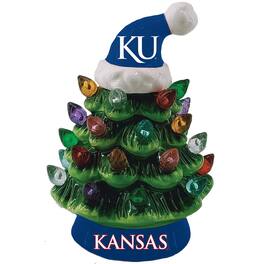 Evergreen Enterprises - Kansas Jayhawks 8" Light Up Ceramic LED Christmas Tree - Multicolor