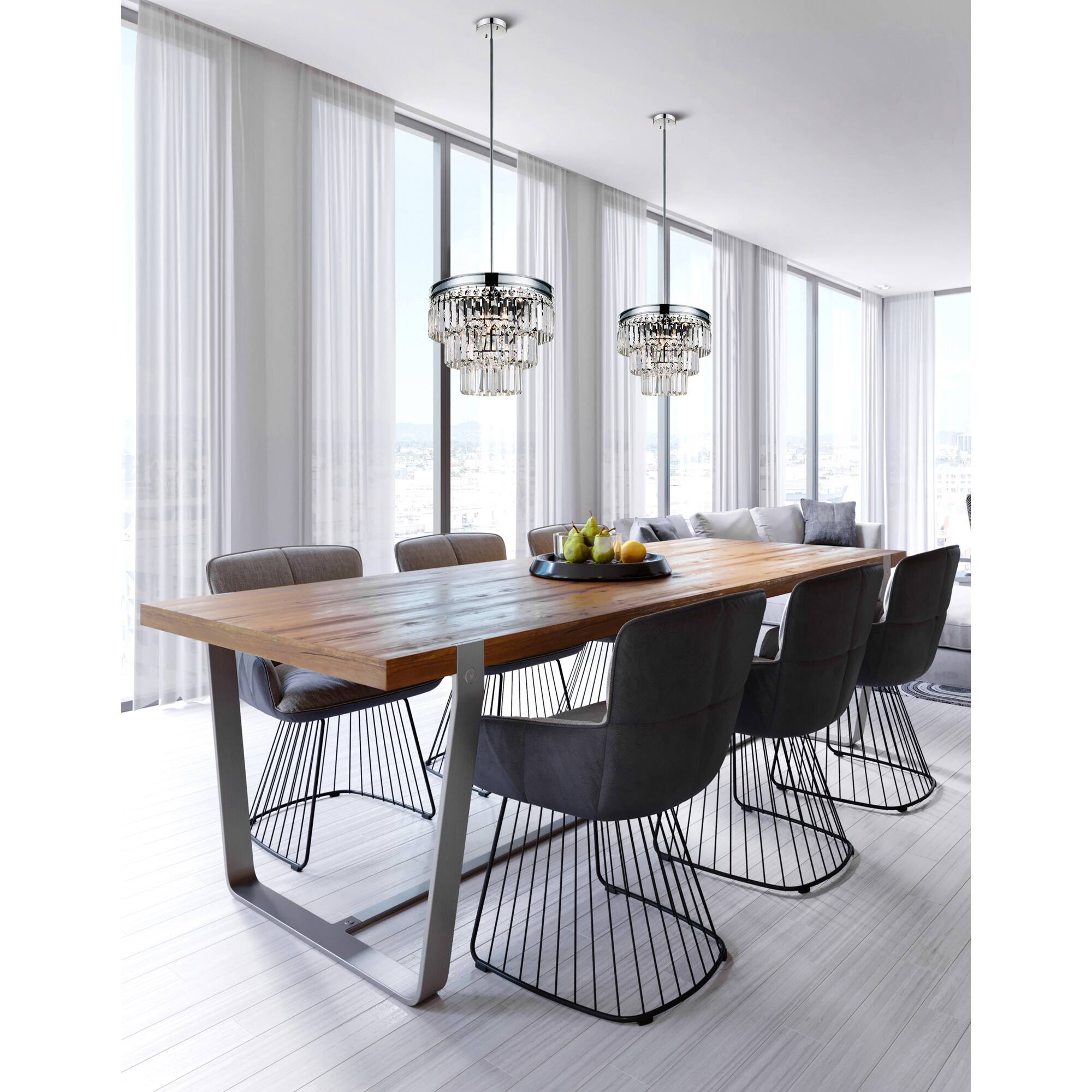 Alt View 2. CWI Lighting - Weiss 5 Light Down Chandelier With Chrome Finish - Chrome.