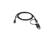 Front. StarTech.com - StarTech.com 3ft USB-C Cable with USB-A Adapter, 10Gbps/PD & 5Gbps, 2-in-1 USB C Cable for Hybrid Dock.