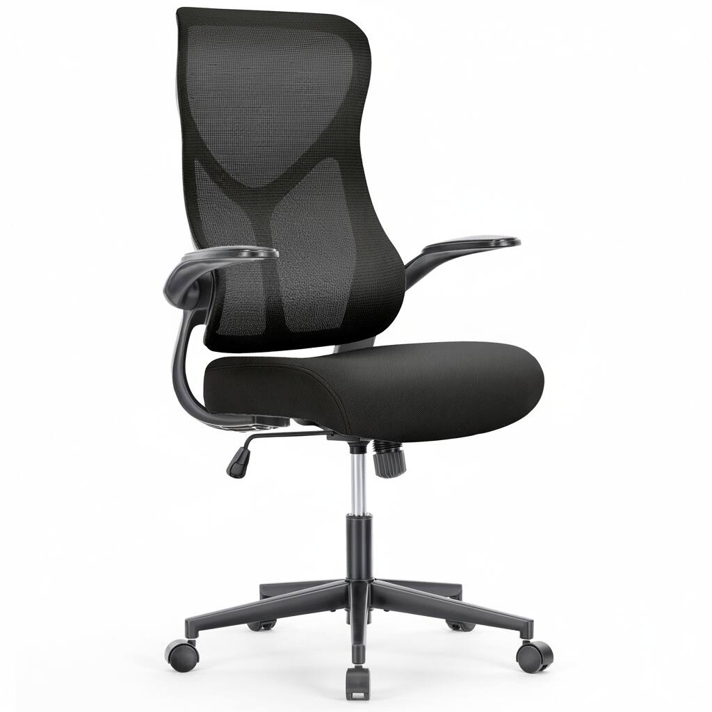 Front. AOITUN - Desk Office Chair-BK high back ergonomic adjustable desk chair with headrest and lumbar support - Black.