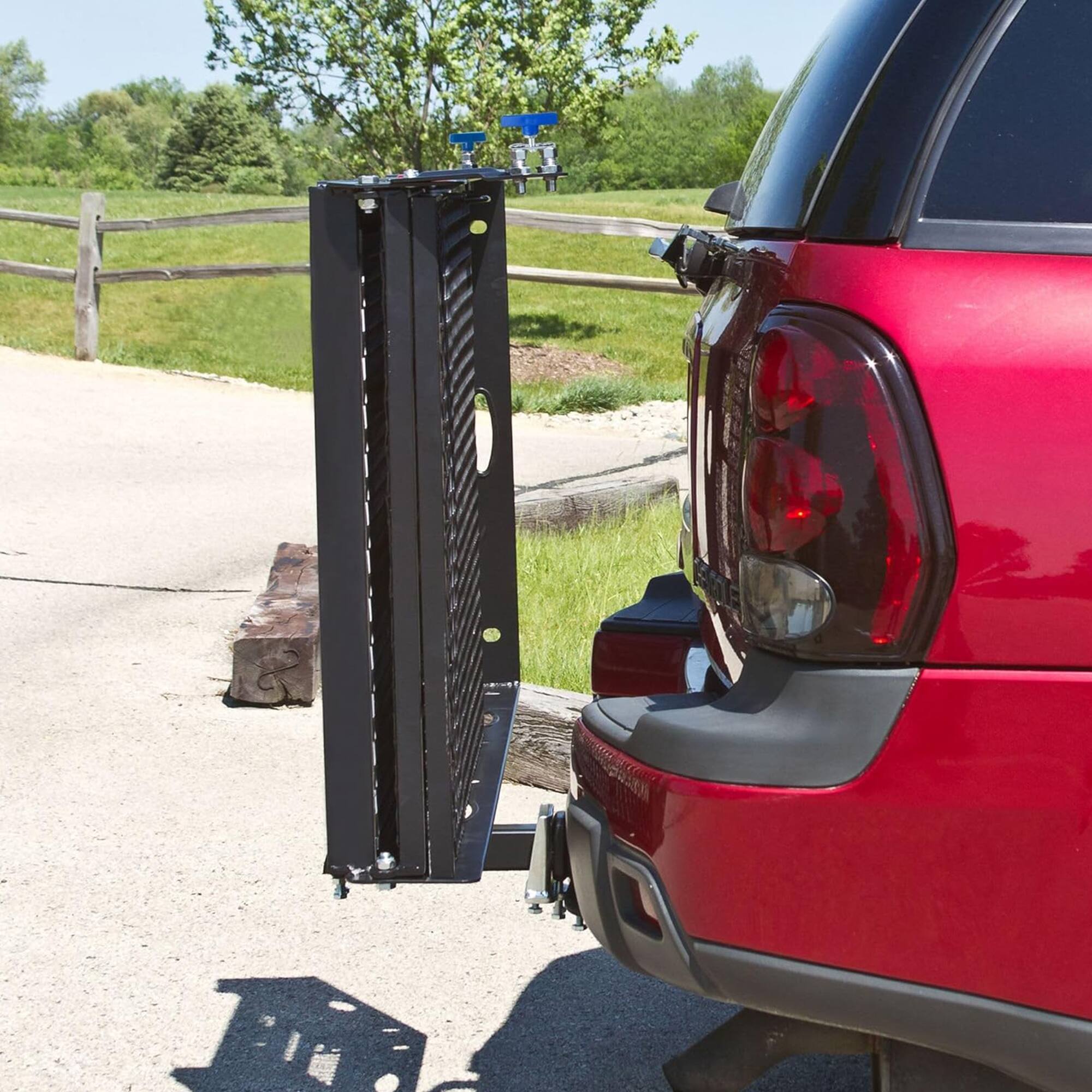 Alt View 4. Silver Spring - Silver Spring 48" x 28" Folding Steel Wheelchair Carrier with Ramp & Hitch Mount - Black.