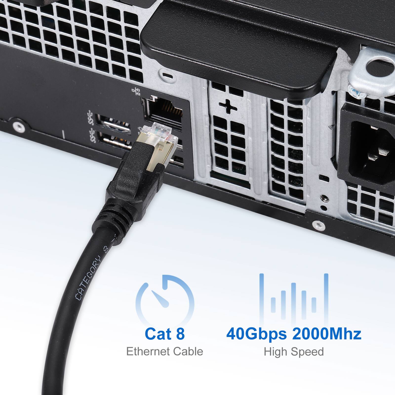 SSC SSC T + cg CATEGORY Cat 8 40Gbps 2000Mhz Ethernet Cable High Speed