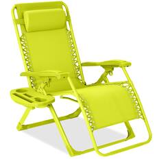 Front. Best Choice Products - Best Choice Products Monochromatic Zero Gravity Chair, Folding Patio Recliner w/Side Tray, Headrest - Neon - Neon.
