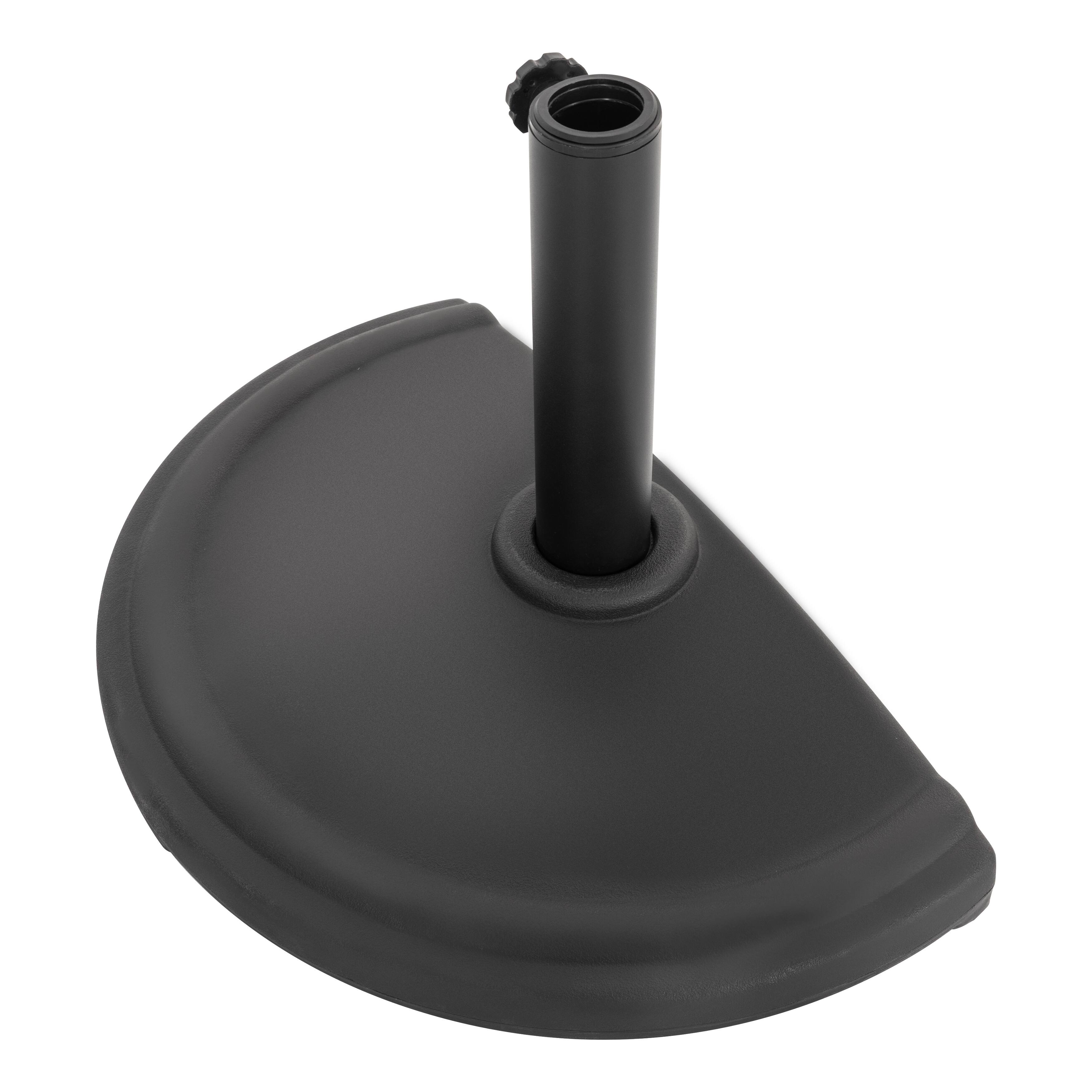 Angle. Nuu Garden - Patio 19.3’’ Half Round Umbrella Base, Weight Up to 20.9 LBS - Black.