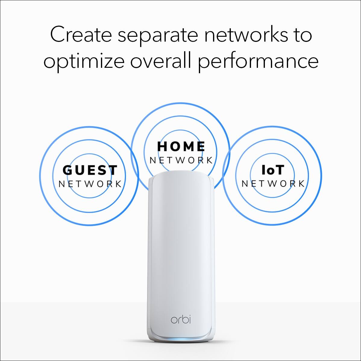 Create separate networks to optimize overall performance

- HOME NETWORK
- GUEST NETWORK
- IoT NETWORK