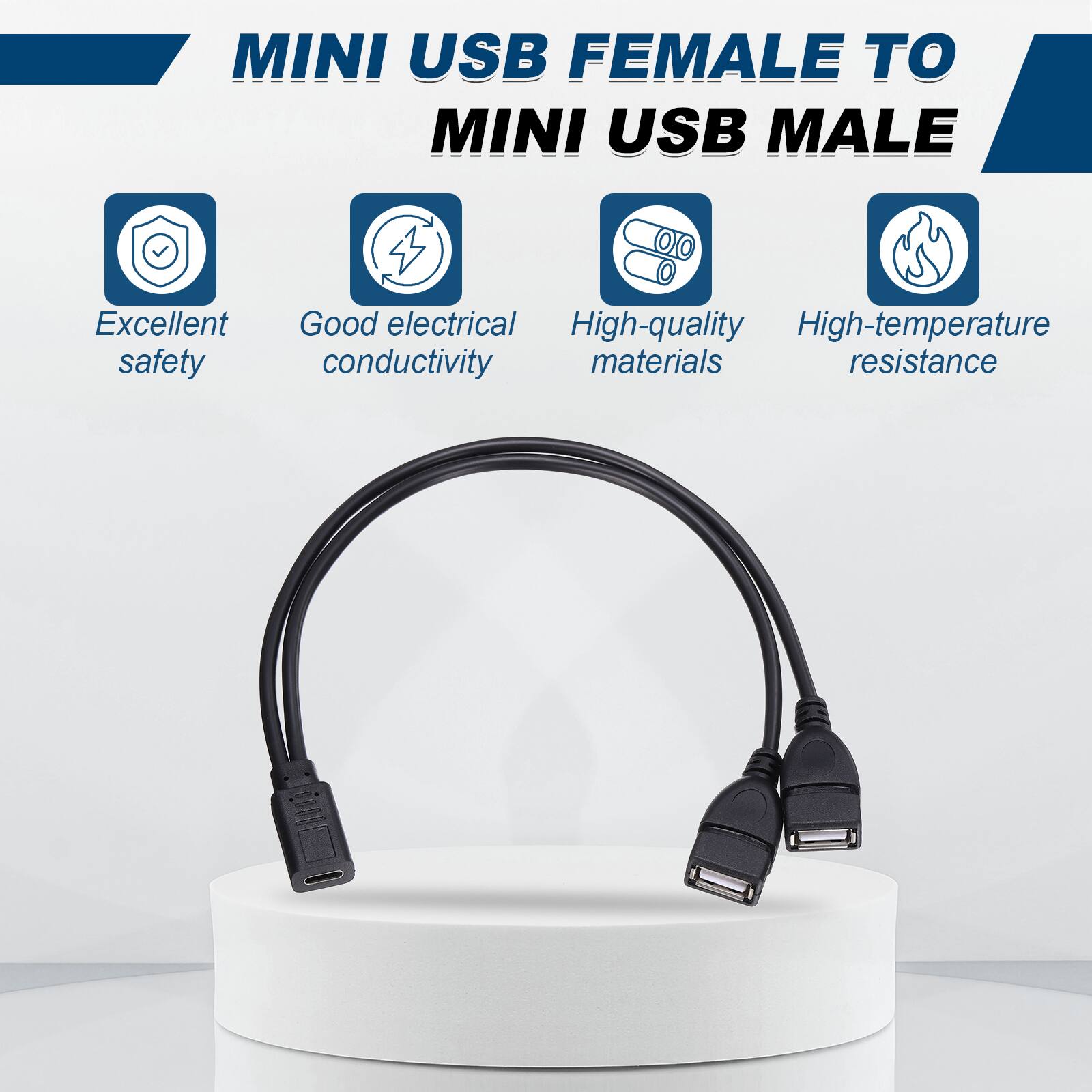 MINI USB FEMALE TO MINI USB MALE

Excellent safety
Good electrical conductivity
High-quality materials
High-temperature resistance