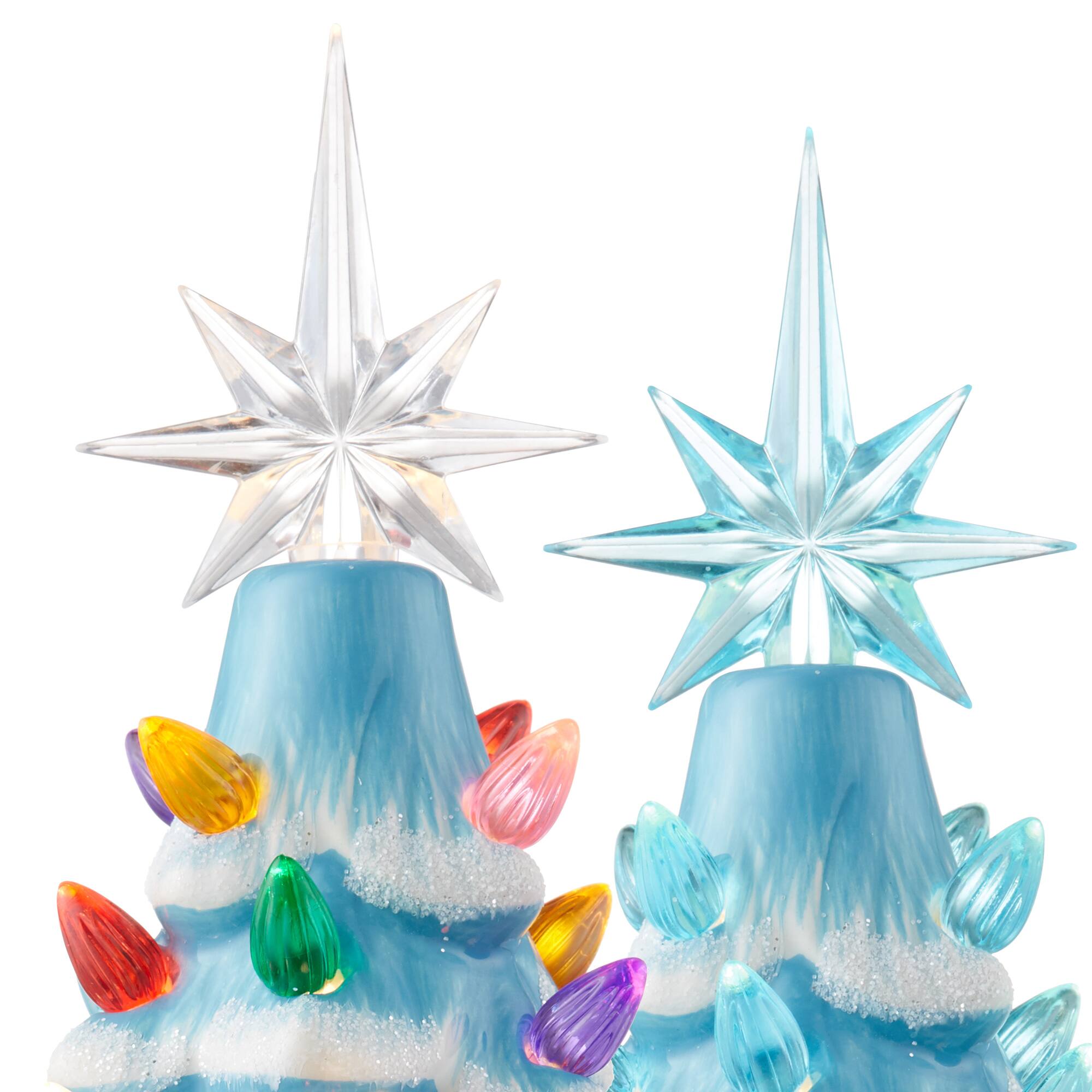 Casafield 12 in Hand Painted Ceramic Christmas Tree Pre Lit Tree with ...