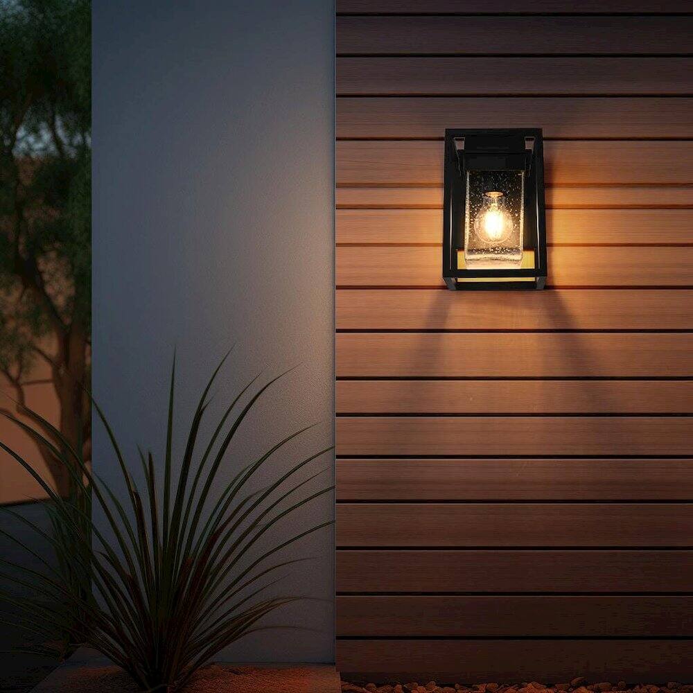 Alt View 4. Elegant Lighting - Morse 7 inch Outdoor Pendant in Black - Black.