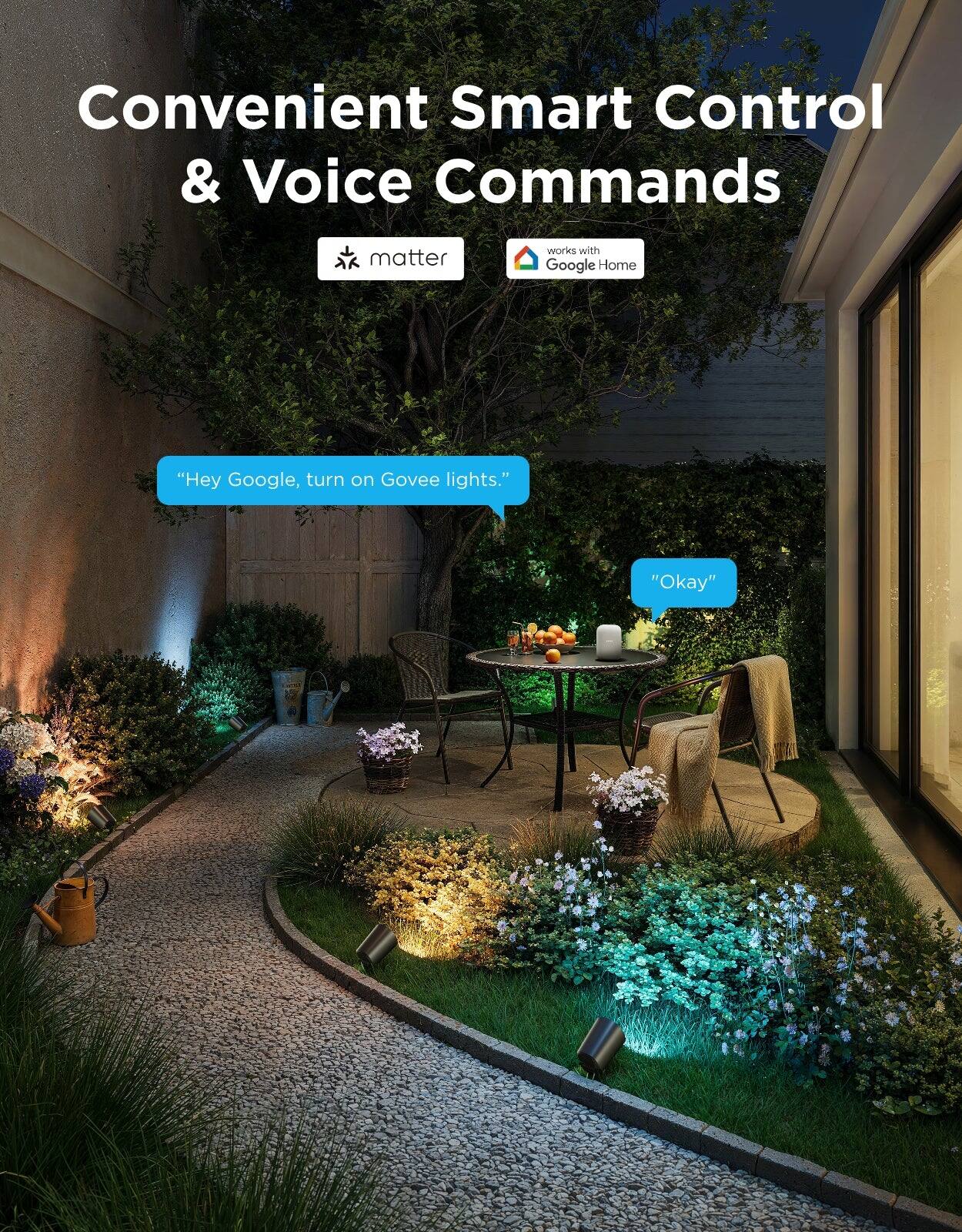 Convenient Smart Control & Voice Commands

matter

works with Google Home

"Hey Google, turn on Govee lights."

"Okay"