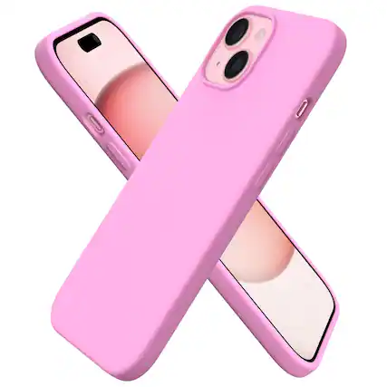 Front. Ornarto - ORNARTO Compatible with iPhone 15 Plus Case 6.7", Slim Liquid Silicone Full Covered Protective Cover-Cherry Blossom - Cherry Blossom.