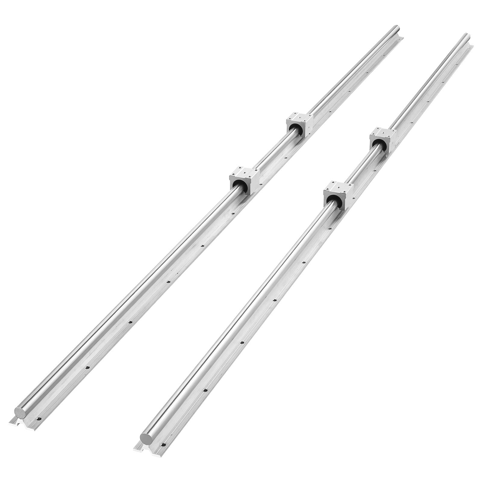Alt View 5. VEVOR - Linear Rail Kit, SBR20, 2Pcs 2000 mm (78.74 inch) Linear Motion Guide Rails and 4Pcs Bearing Slide Blocks - Silver.