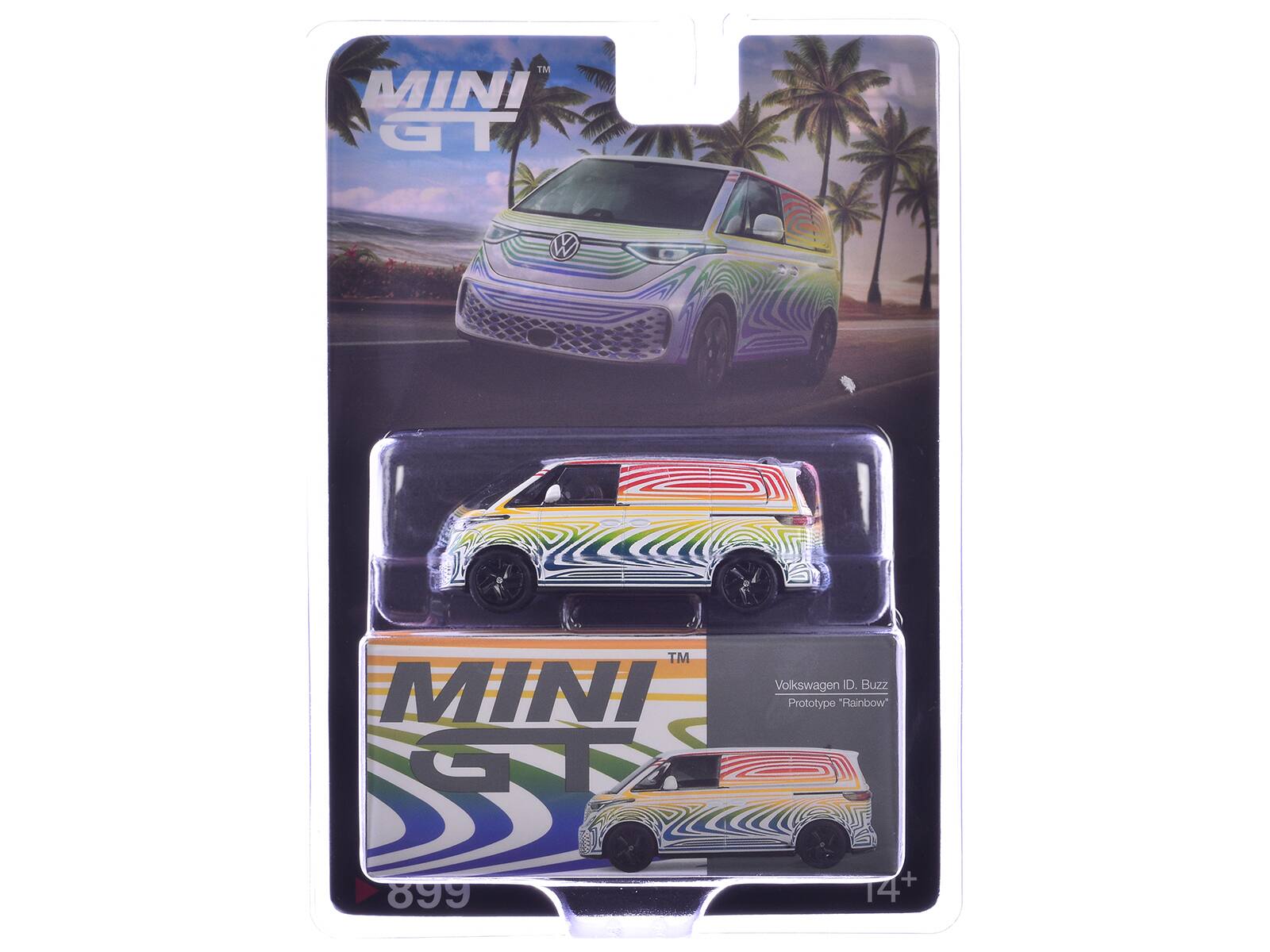 MINI GT  
Volkswagen ID. Buzz Prototype "Rainbow"  
899  
14+