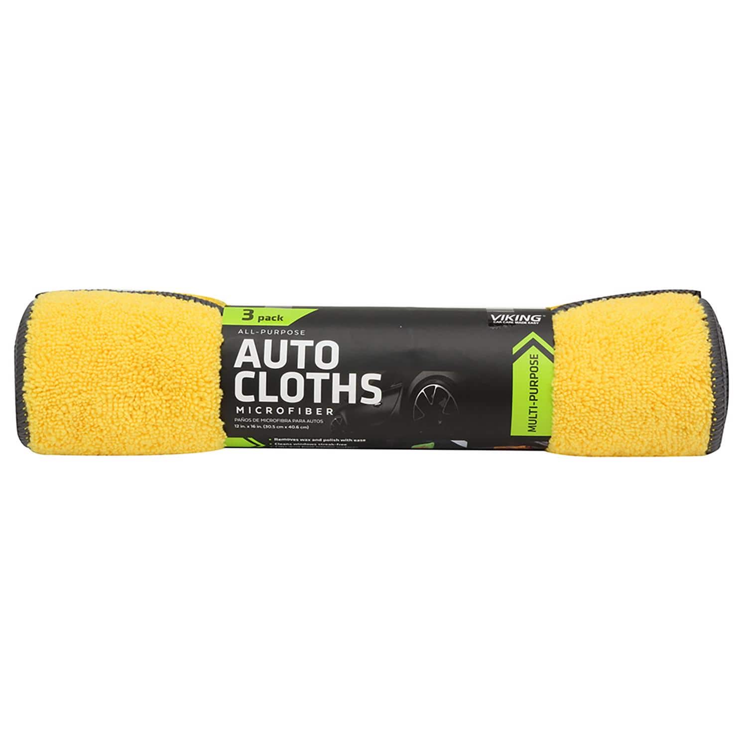 Viking - 16 in. L X 12 in. W Microfiber Auto Cleaning Cloth 3 pk
