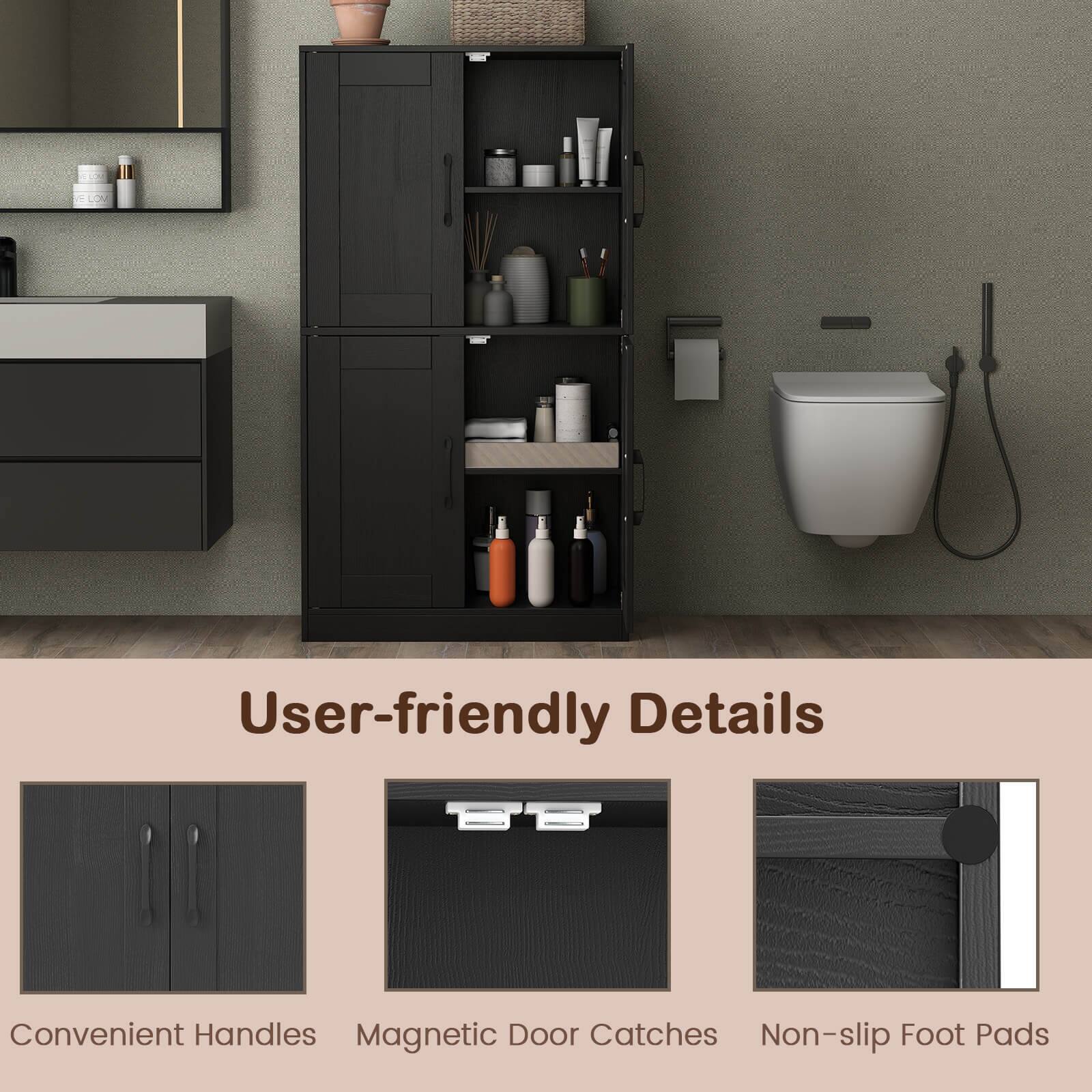 User-friendly Details

Convenient Handles  
Magnetic Door Catches  
Non-slip Foot Pads