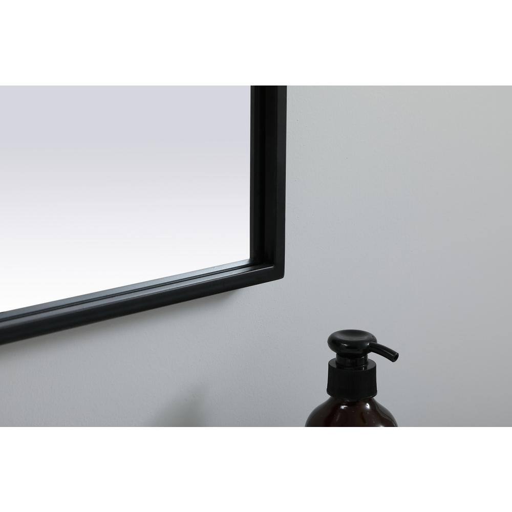 Back. Elegant Decor - Metal Frame Arch Mirror 27x36 Inch in Black - Black.
