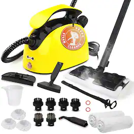 GlowWise - 248°F Multipurpose Steam Cleaner w/ 21 Attachments – Floors, Grout, Tiles, Carpet & Cars | 1.08L Tank, Child Lock - Yellow