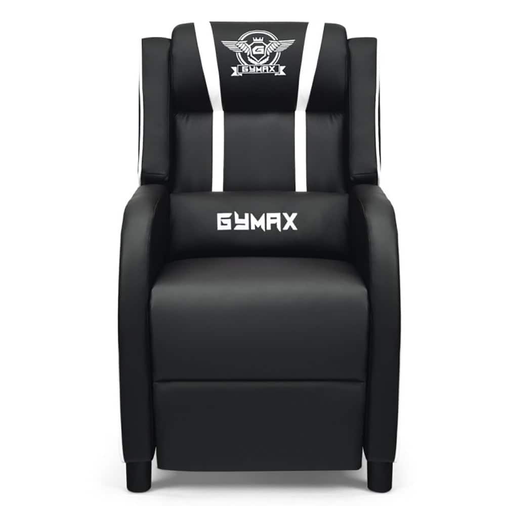 Pefilos - Massage Racing Gaming Single Recliner Chair- Single Sofa, Home Theater Seating Office for Adults - White