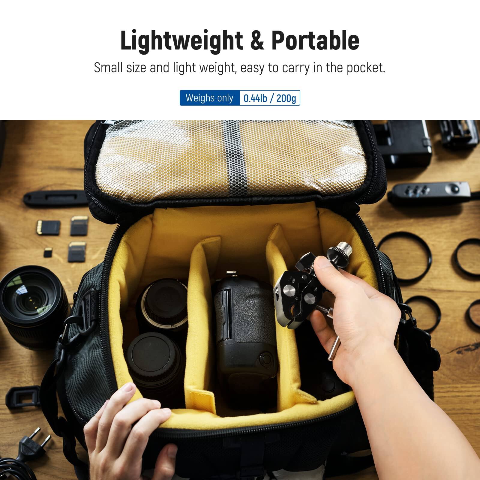 Lightweight & Portable  
Small size and light weight, easy to carry in the pocket.  
Weighs only 0.44lb / 200g