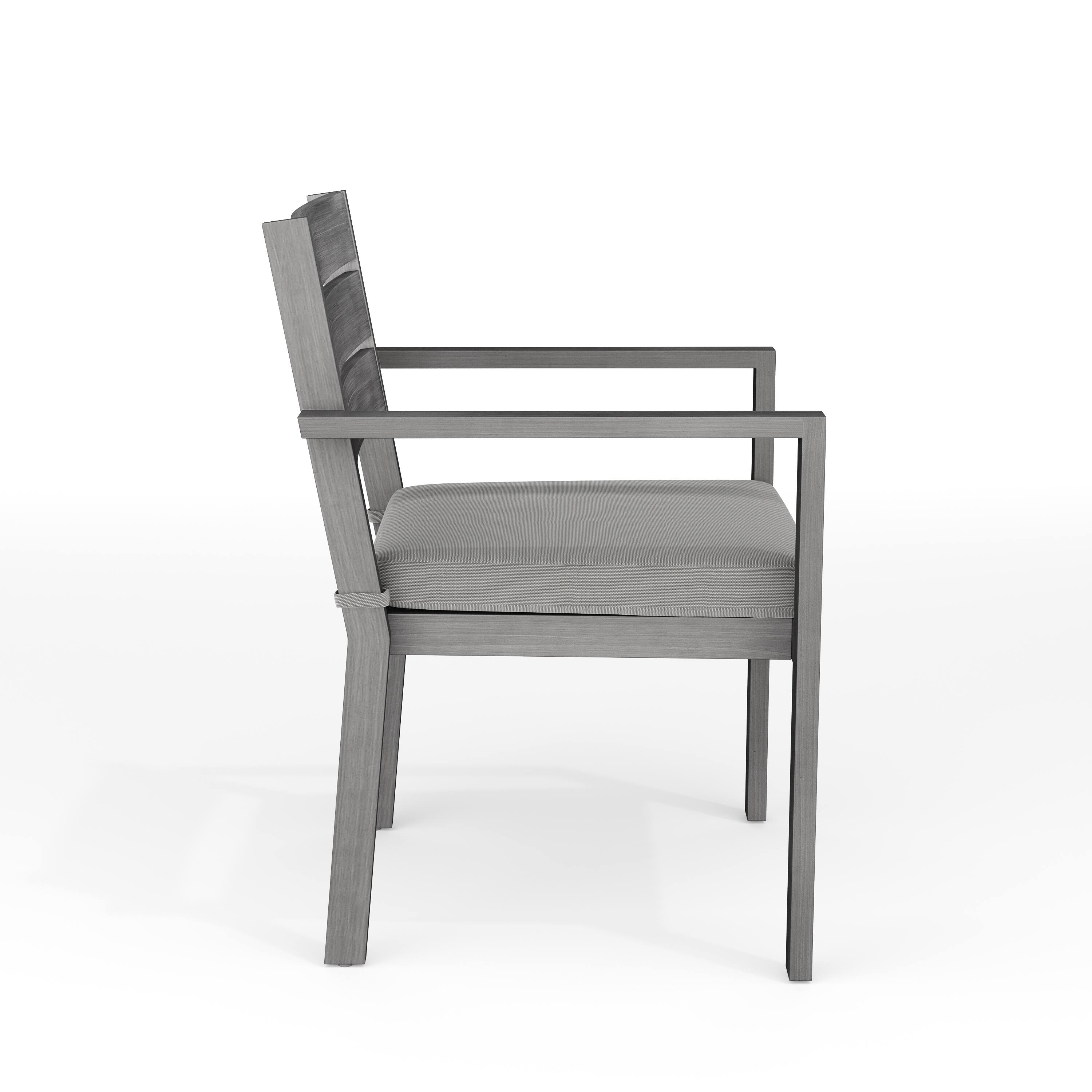 Alt View 9. Martha Stewart - Bedford All-Weather Stacking Patio Dining Armchair with Seat Cushion - Gray.