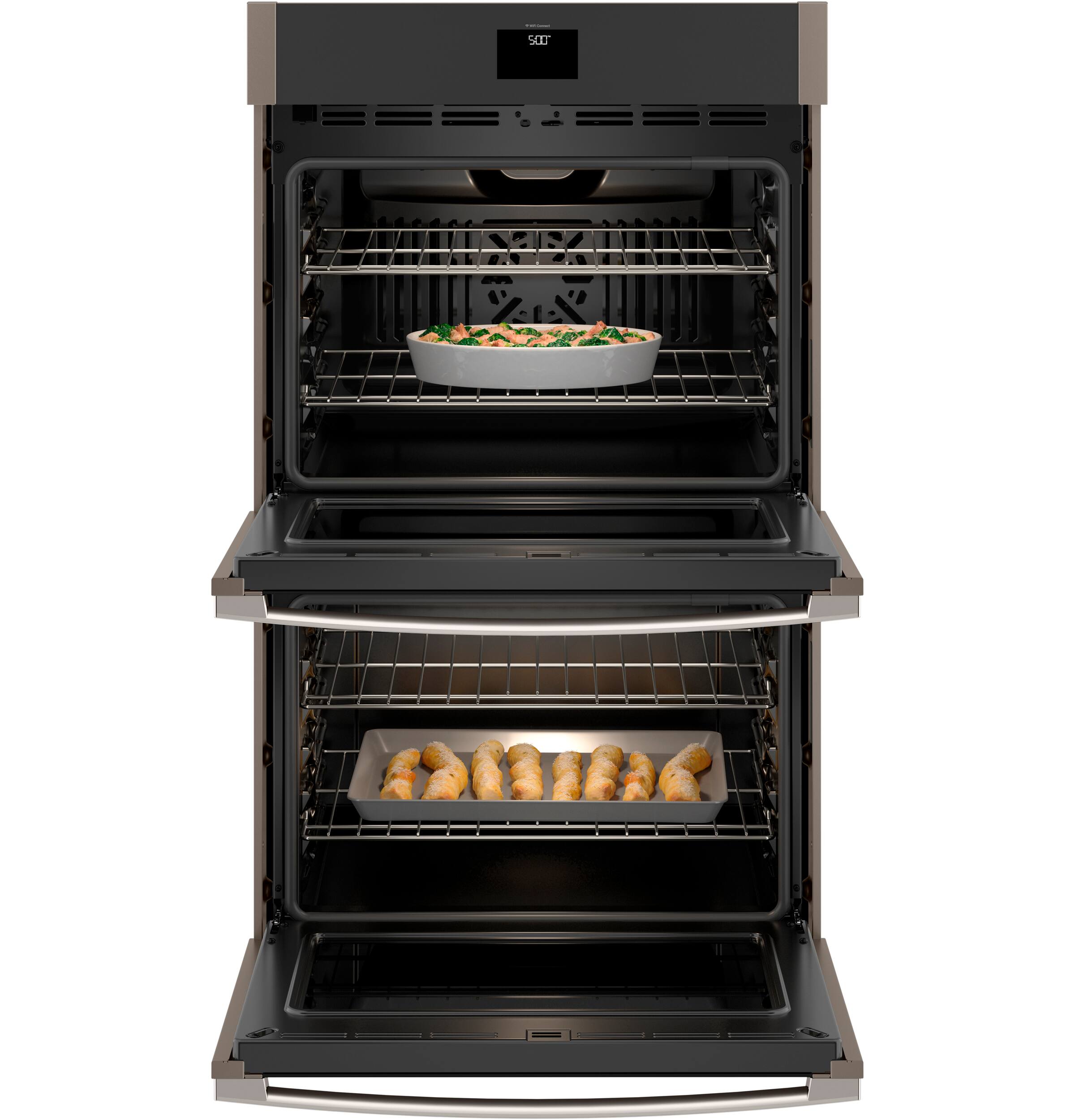 Alt View 12. GE - 30" Built-In Electric Convection Double Wall Oven with No Preheat Air Fry - Slate.