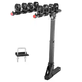 VEVOR - Hitch Mount Bike Rack, 4-Bike Carrier Rack, 150 LBS Capacity Bike Rack Hitch for 2-inch Receiver, for Car, SUV, Truck - Black