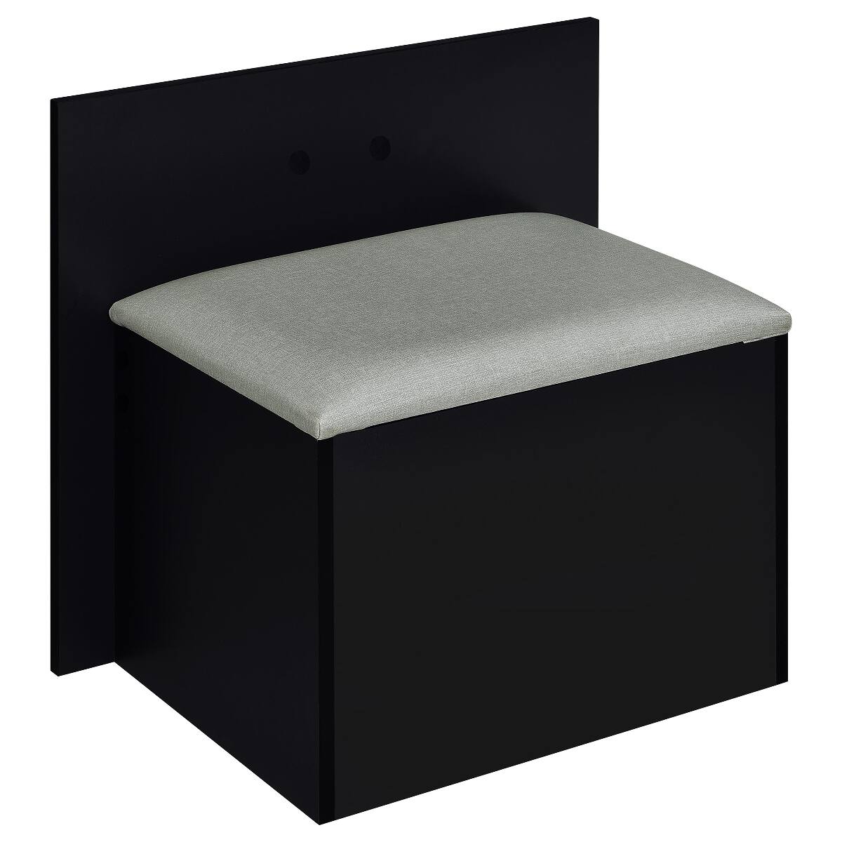 Alt View 8. Loheer - Loheer Black High Gloss Makeup Vanity with LED Mirror and Stool - Black.