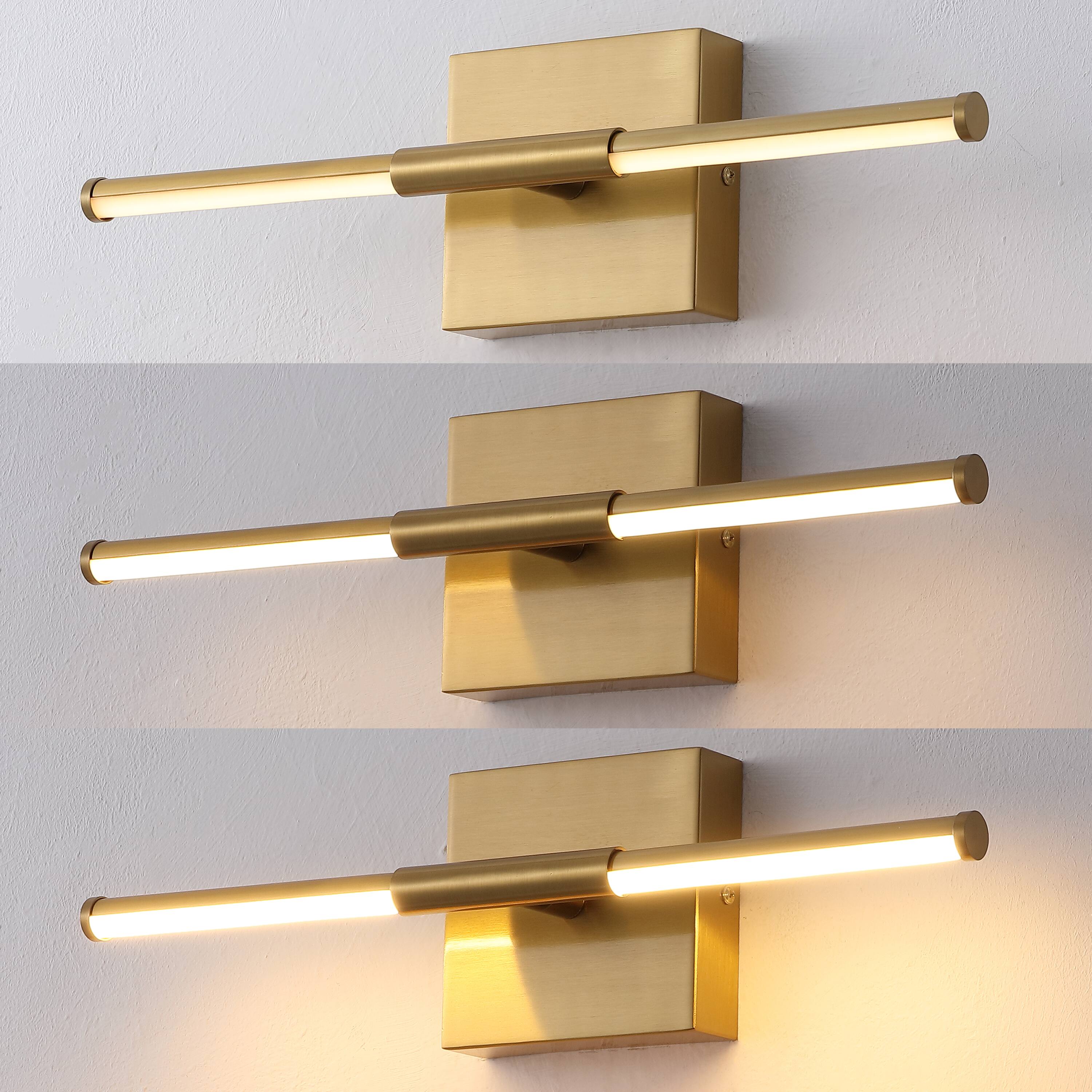 Alt View 8. Jonathan Y - McKenna 16.25" Modern Minimalist Dimmable Integrated LED Metal Wall Sconce, Brass Gold - Brass Gold.