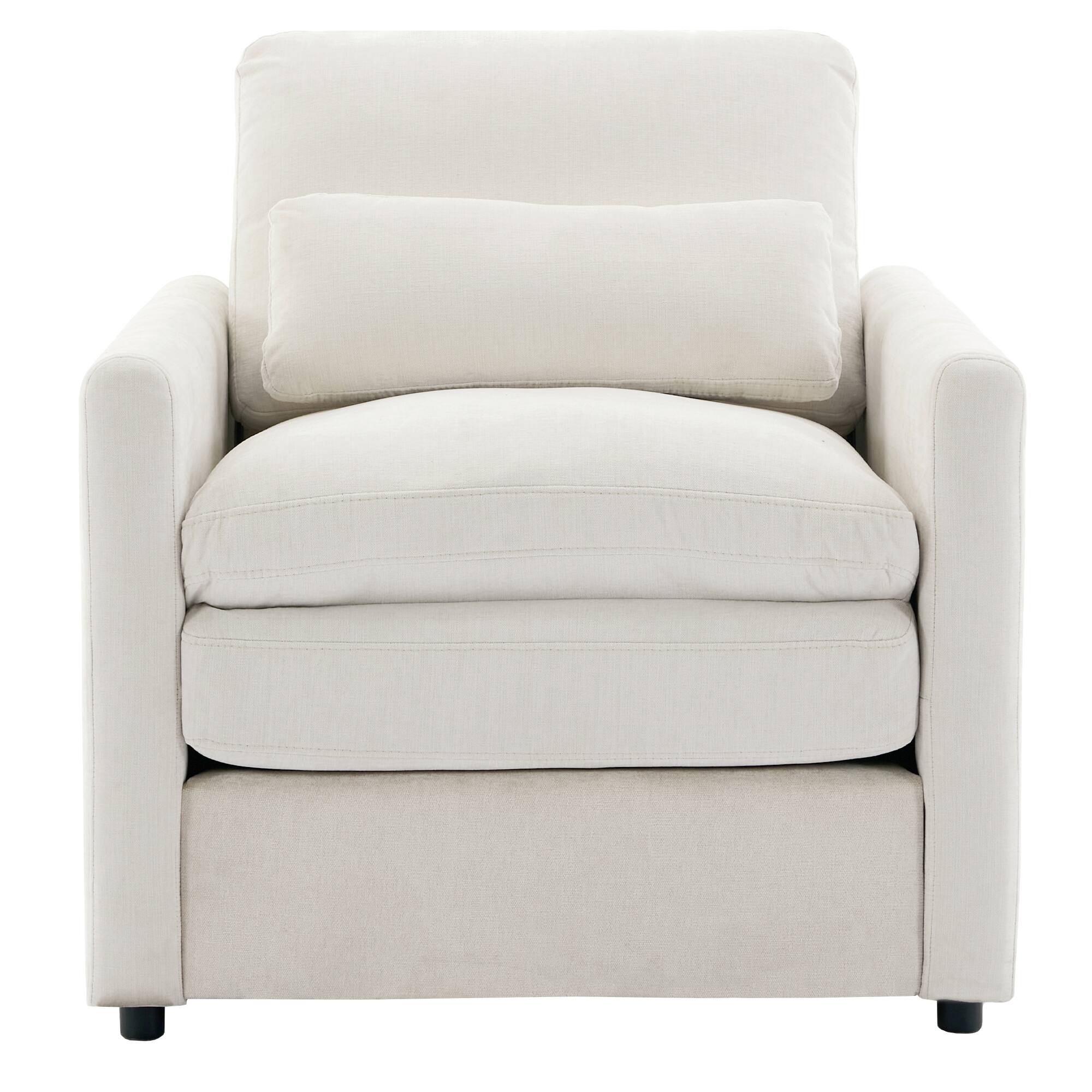 Alt View 6. GOODSILO - Oversized Comfy Cloud Sofa Armchair - Plush Double Cushion Single Sofa for Living Room - Beige.