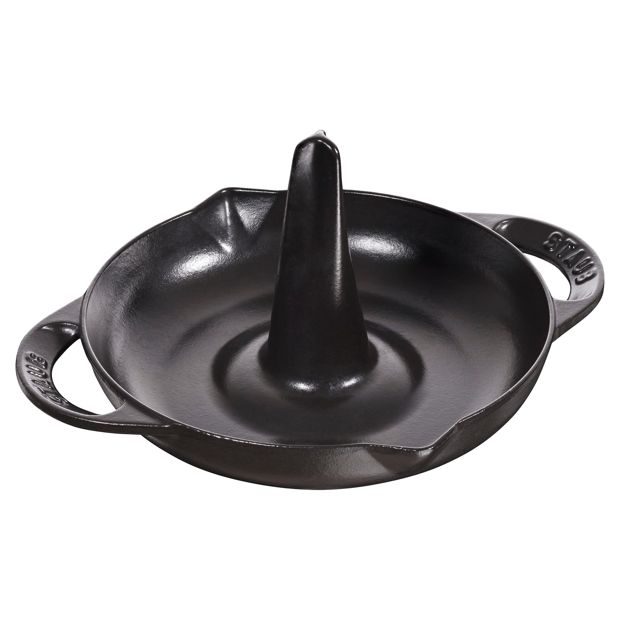 Staub - Cast Iron 9.5-inch Vertical Chicken Roaster - Matte Black