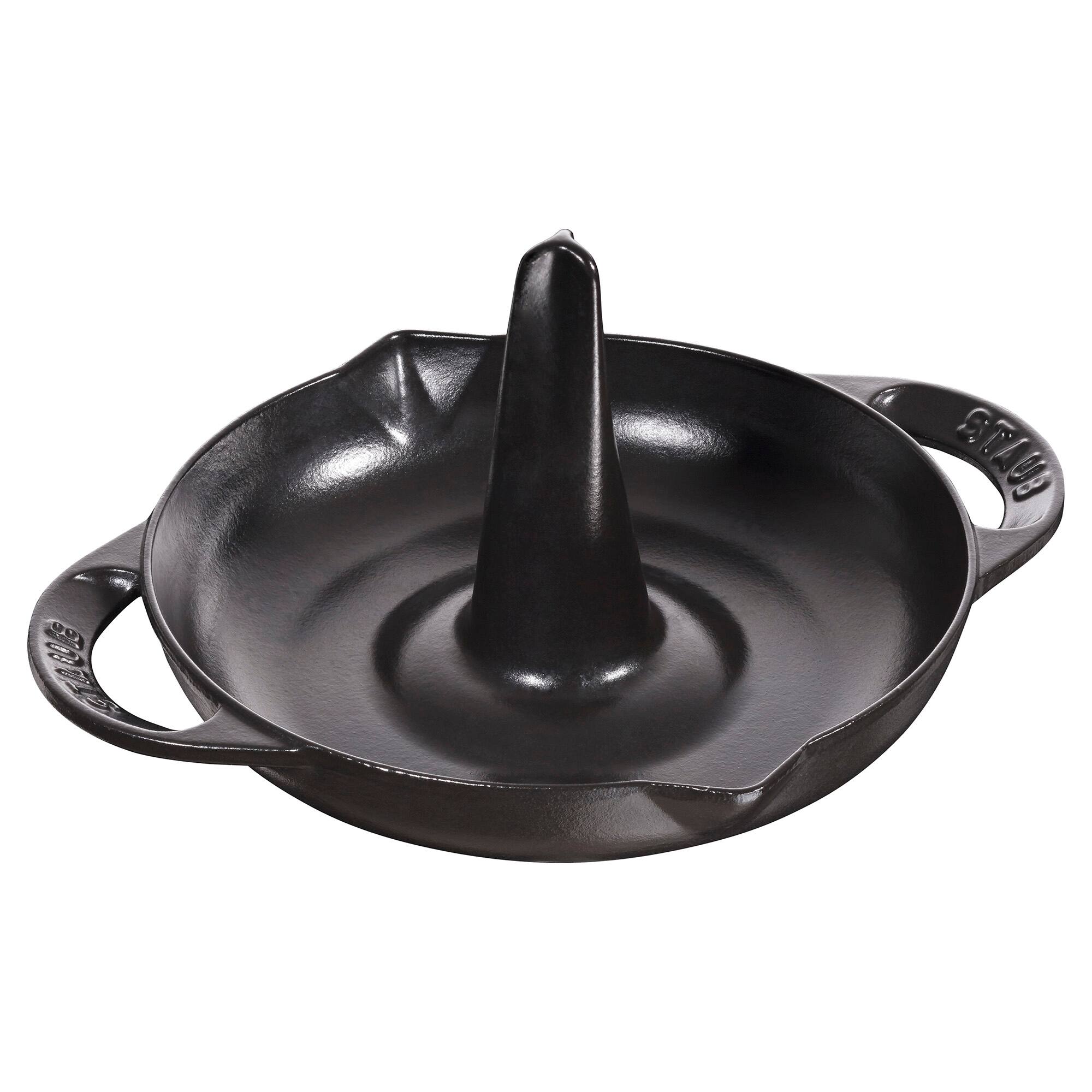 Staub - Cast Iron 9.5-inch Vertical Chicken Roaster - Matte Black