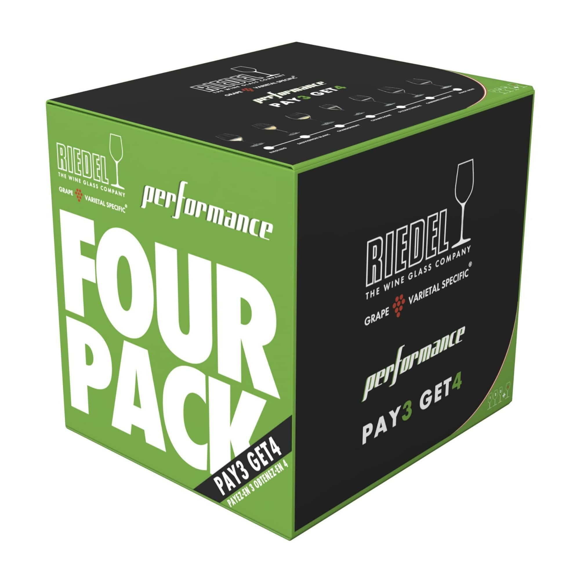 Riedel - Performance Riesling Fruit Forward White Wine Crystal Glass 4 Pack - Clear