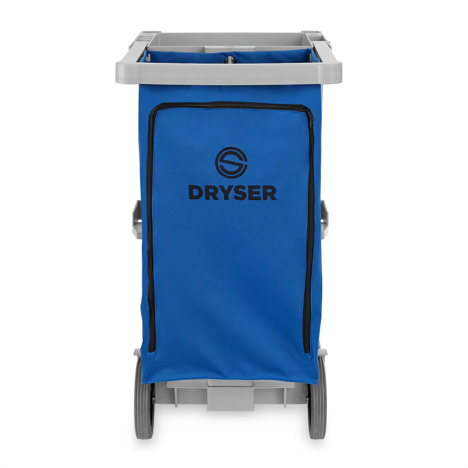 Alt View 1. Dryser - Commercial Janitorial Cleaning Cart with Shelves and Vinyl Bag- Dryser - Gray.
