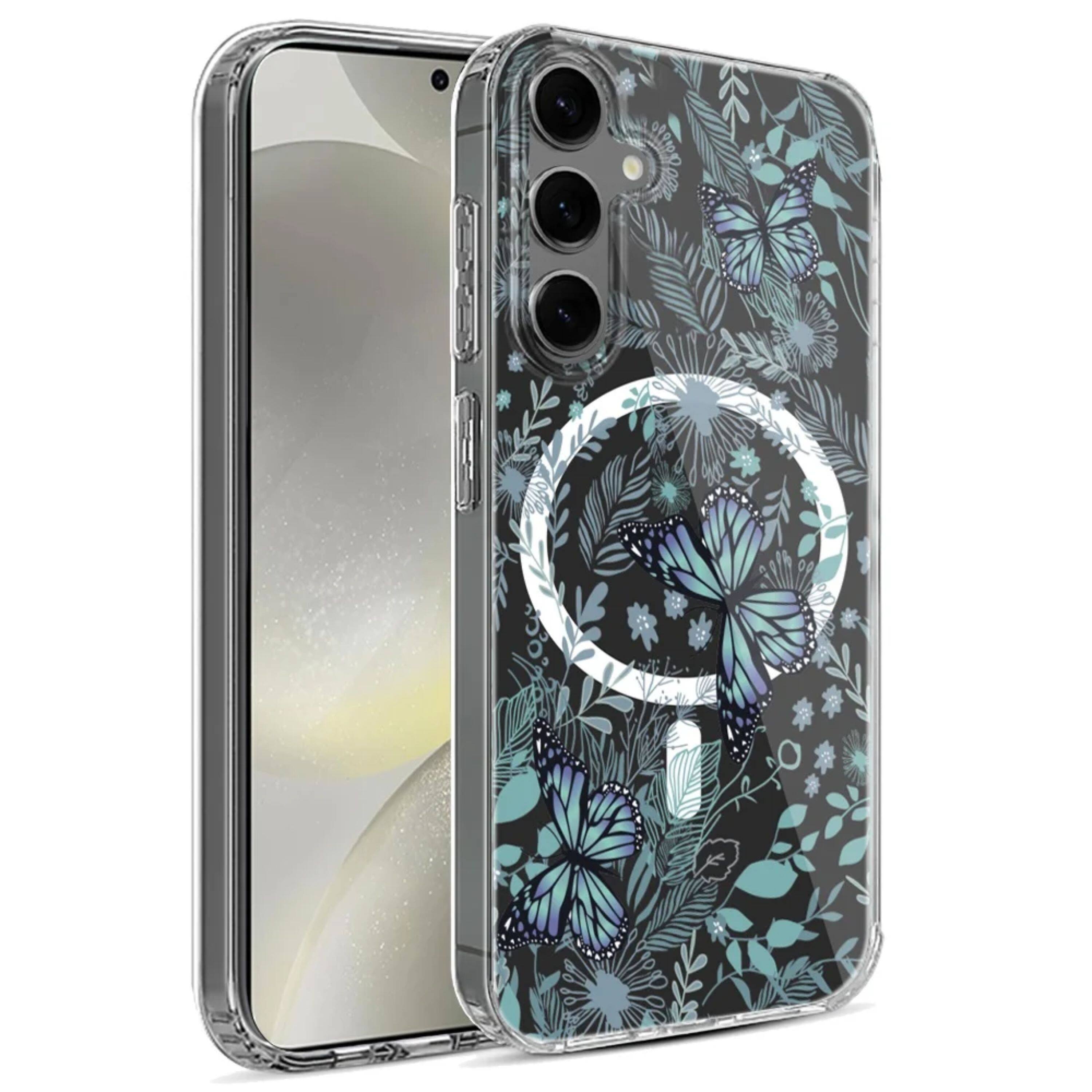 Angle. Kitcheniva - Unique Design Cover Plus Tempered Glass For Samsung S25/S24 Case Magnetic Circle I - Multicolor.