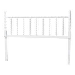 Baxton Studio - Edaline Bamboo Motif Headboard - Crafted Wood Panel with Decorative Turned Spindle Design for Boho Costal Bedroom, Full - White