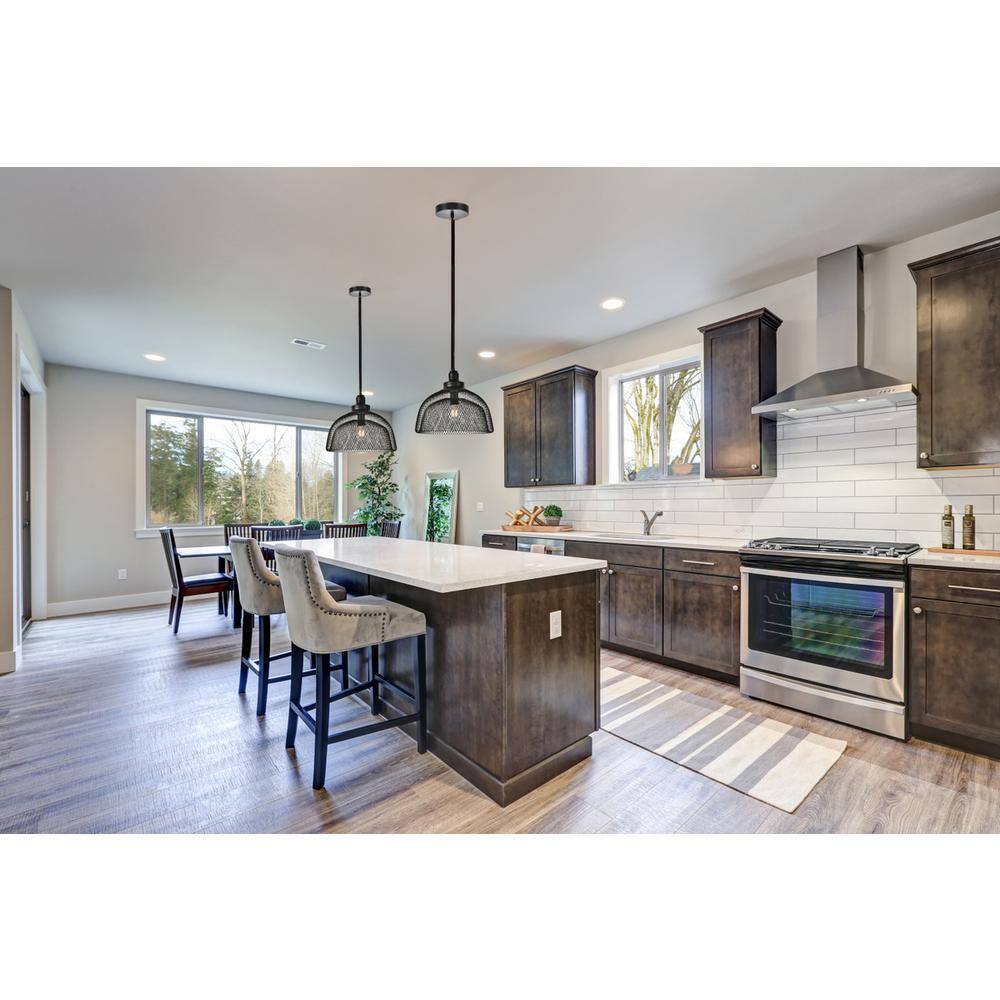 Angle. Living District - Warren Collection Pendant D13.5in H11in Lt:1 Black Finish - Black.