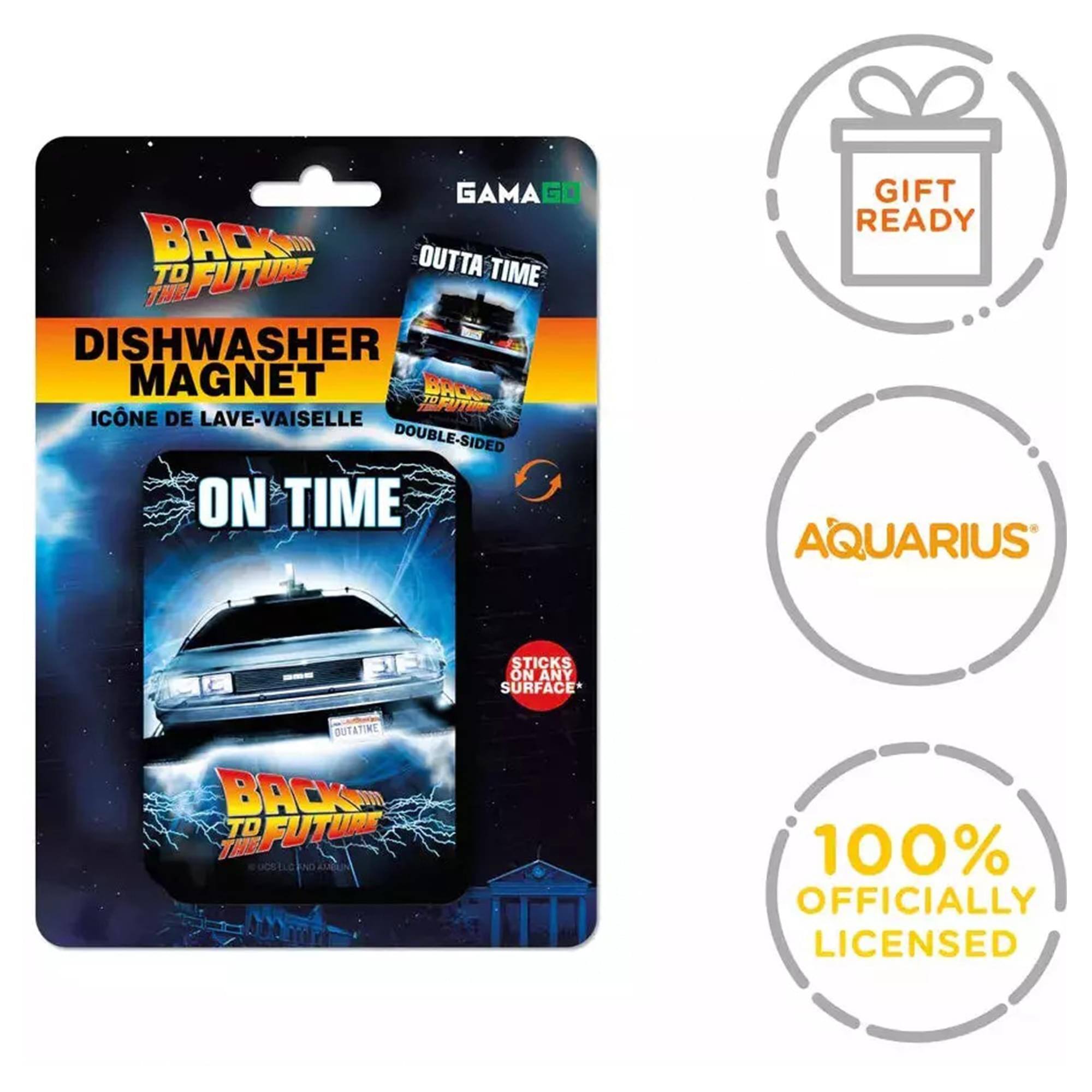 GAMAGO BACK OUTTA TIME THEL DISHWASHER MAGNET BROS ICNE T9RUTIR DE LAVE-VAISSELLE DOUBLE-SIDED ON TIME GIFT READY AQUARIUS STICKS ON ANY SURFACE* OUTATINE BAK PRFUTURE TO THE 100% OFFICIALLY LICENSED