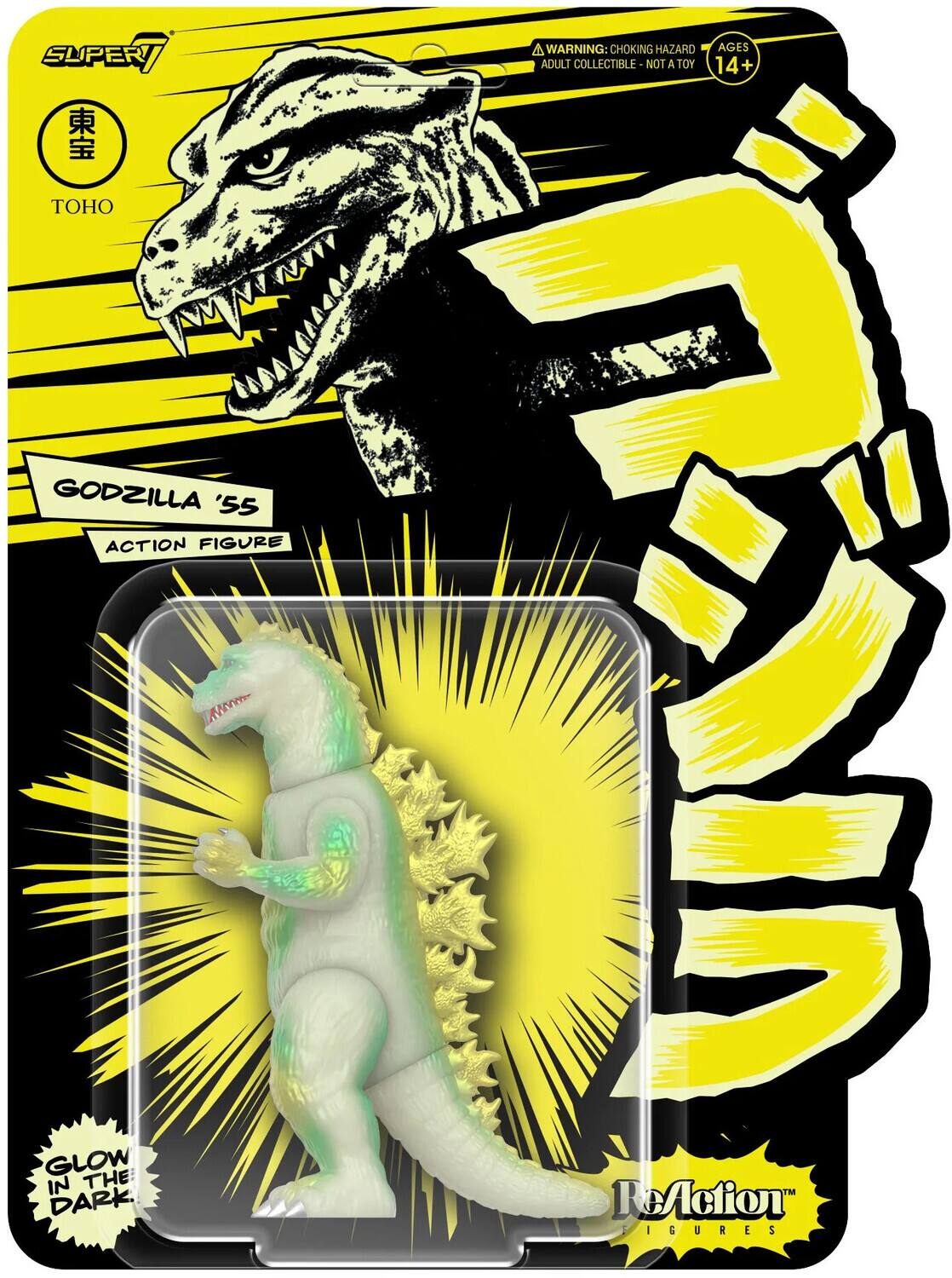 Super7 - Toho - ReAction Figures - Godzilla '55 (Glow) - Collectibles