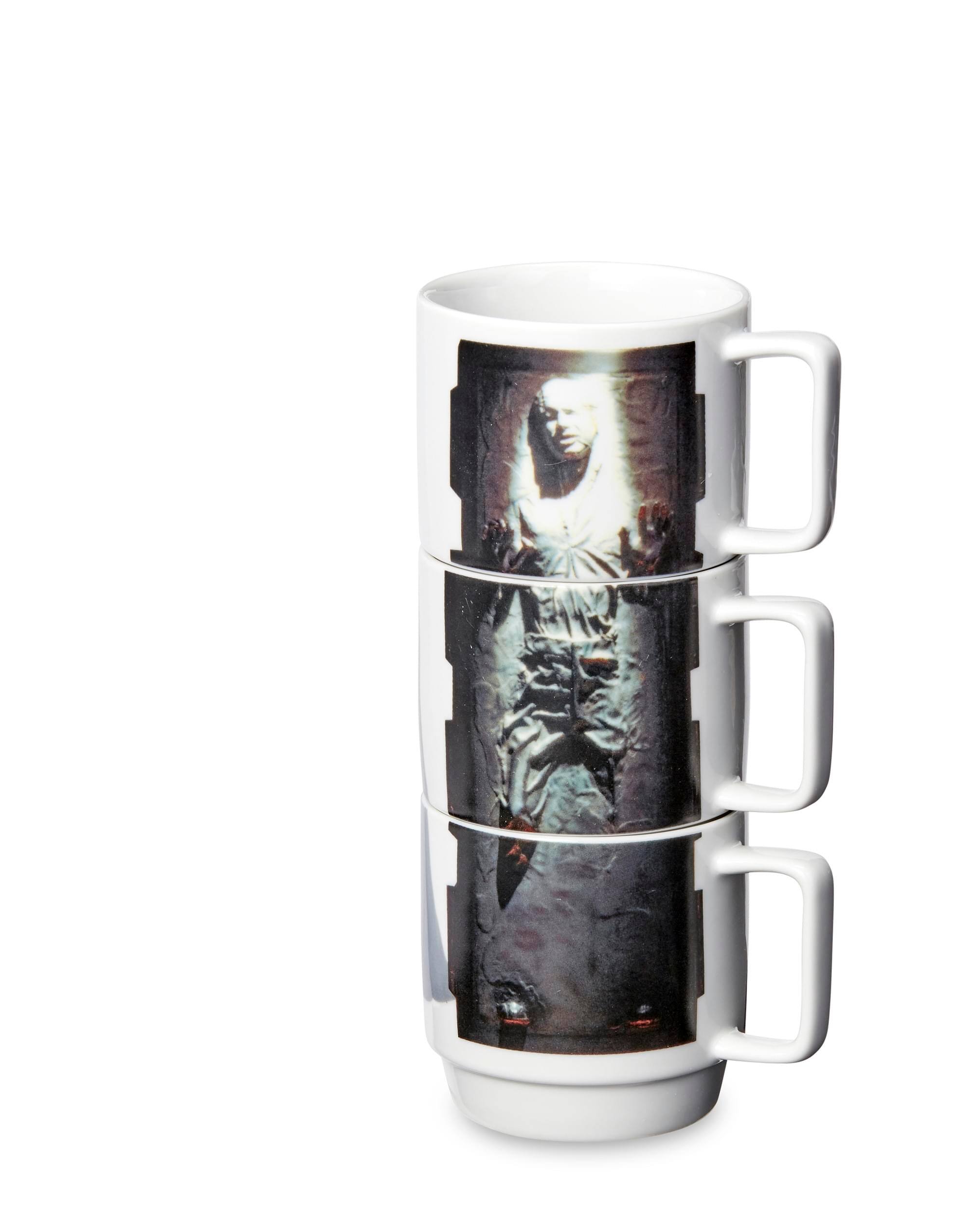 Alt View 2. Star Wars - Star Wars 11-Oz Stacking Mugs - Princess Leia, Han Solo in Carbonite, and Lando - Multi-Color.