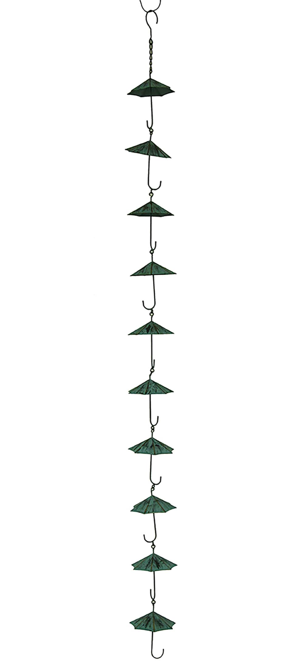 Zeckos - Verdigris Finish Metal Umbrellas Rain Chain w/Attached Hanger 48 Inch - Teal price history on PriceWatchPro