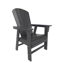 WestinTrends - Malibu Outdoor Patio HDPE Plastic Adirondack Dining Chair - Gray