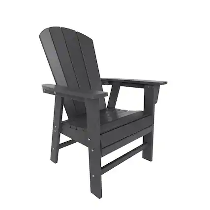 Front. WestinTrends - WestinTrends Malibu Outdoor Patio HDPE Plastic Adirondack Dining Chair - Gray.