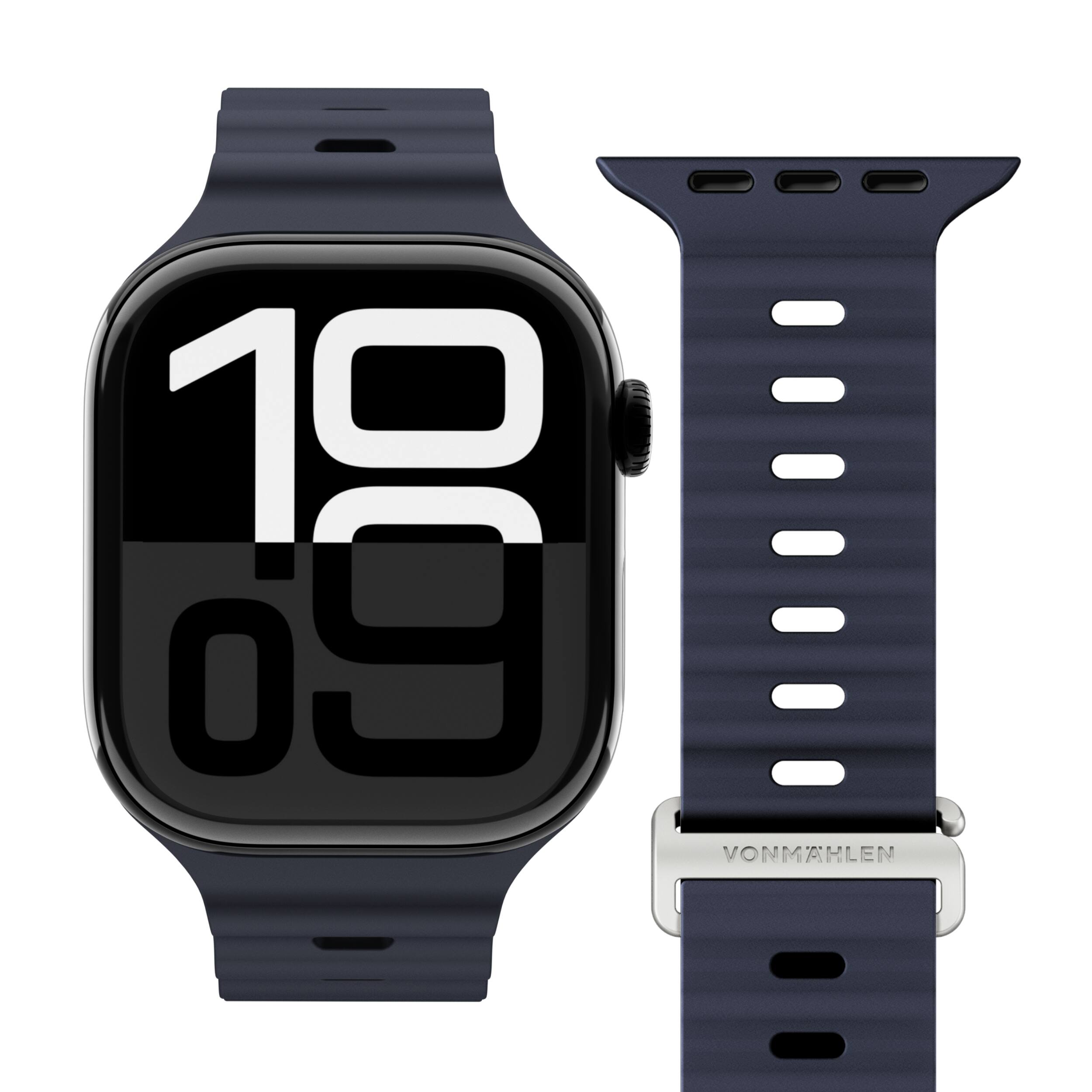 Alt View 1. Vonmahlen - Wave Band 2 sporty silicone band for your Apple Watch - Navy.