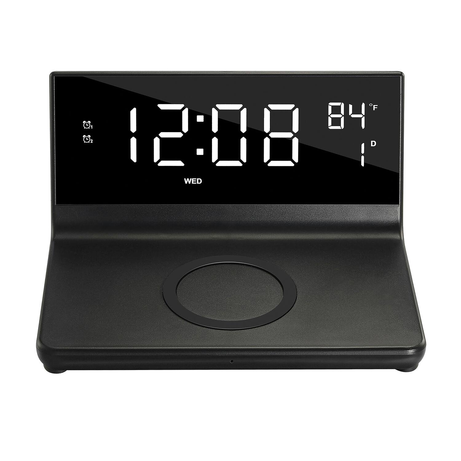 Supersonic - SC-6025QI Dual Alarm Clock with 2-in-1 Wireless Charging - Black